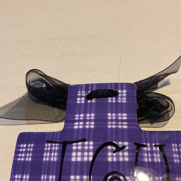 TCU HORNED FROGS HAND PAINTED CROSS WITH BLACK BOW TIED AT TOP! GLASS MATERIAL - Picture 3 of 3